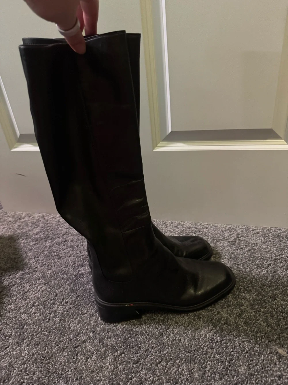 Franco Sarto Black Leather Knee High Riding Boots